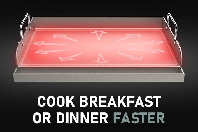 Utheer 17" x13" Nonstick Cast Iron Griddle for Gas Grill, Cooking Griddle Pan for Outdoor Gas Grill, Muti-Purpose Cooking Flat Top Plate for Weber, Nexgrill, Charbroil, Camp Chef, Kenmore