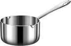 Butter Warmer Pot, Small Sauce Pan, Thick 3-PLY Heavy Duty Stainless Steel Cooking Pot for Milk, Coffee, and Melting Chocolate, 0.5-Quart