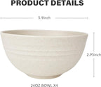 greenandlife 24oz/4PCS Wheat Straw Cereal Bowls, Lightweight Unbreakable Noodle Fruit Soup Rice Bowls Dishwasher Microwave Safe Bowl Sets, Non-toxin, BPA Free, Sunset Color