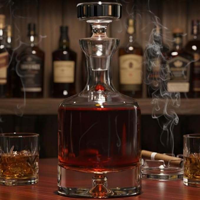 Ravenscroft Crystal | Elegant European-Made Hand-Blown Taylor Decanter w/Stopper | 100% Lead-Free Crystalline | 35 FL Oz | Gift-Boxed