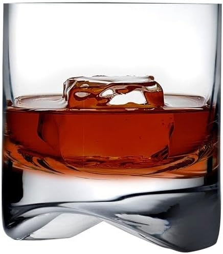 NUDE Whiskey Glasses Set of 2 – Arch 10.25 oz Lead-Free Crystal Rocks Glasses for Whisky, Scotch & Bourbon – Curved Base, Handmade, Modern Bar Tumblers Luxury Gift Set