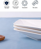 DELLING 13.7 inch Serving Platter, Geometric Serving Plates, White Porcelain Platters for Serving Food, Serving Trays for Party, Entertaining, Appetizer, Fruit, Salad, Oven Safe Dinnerware Set of 3