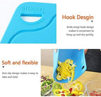 Thick Cutting Boards for Kitchen Silicone Chopping Board Set of 2 Mid 12.6'' x 9.1”,Mini 9.1”x7.1” Non-slip Deep Drip Juice Groove Easy Grip Handle,Dishwasher Safe-Orange