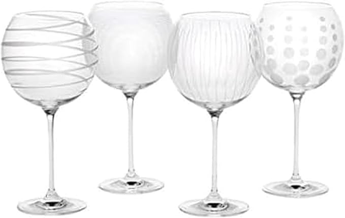 Mikasa Cheers Balloon Goblet Wine Glass, 24.5-Ounce, Set of 4, Transparent