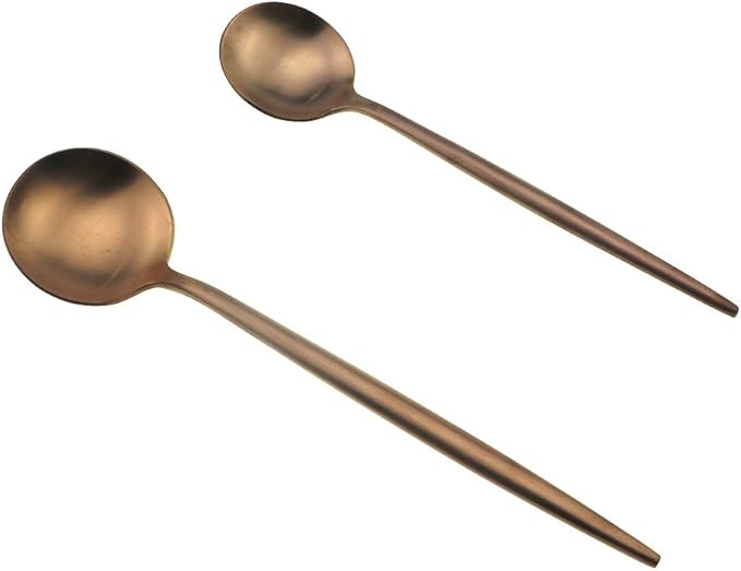 JASHII 18/10 Stainless Steel 20-Piece Matte Rose Gold Flatware Set,Dinner Knife Fork Salad Fork Dessert Spoon, Service for 4, Luxury Silverware Cutlery Utensil Sets