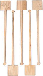 Restaurantware 7 Inch Coffee Stirrers 100 Disposable Coffee Stir Sticks - Square Top Sturdy Natural Bamboo Drink Stirrers Stirrers For Hot and Cold Beverages Break-Resistant