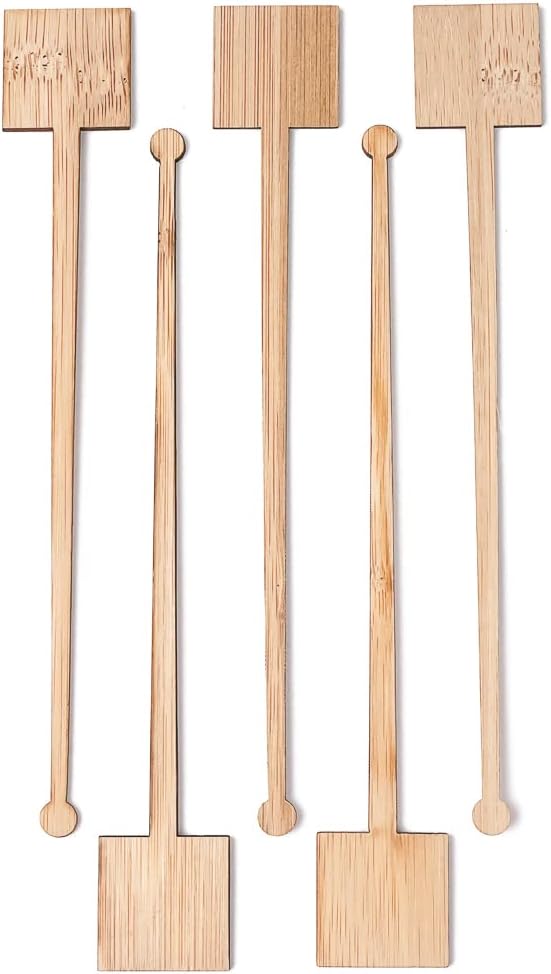Restaurantware 7 Inch Coffee Stirrers 100 Disposable Coffee Stir Sticks - Square Top Sturdy Natural Bamboo Drink Stirrers Stirrers For Hot and Cold Beverages Break-Resistant