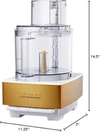 Cuisinart Food Processor 14-Cup Vegetable Chopper for Mincing, Dicing, Shredding, Puree & Kneading Dough, White/Gold Stainless Steel, DFP-14WGY