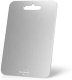 100% Pure Titanium Cutting Board for Kitchen 2mm Thickened, Easy to Clean, Dishwasher Safe, Double-Sided Chopping Board for Meat, Veggies, Fruits, Camping, Housewarming Gift (14.2" x 9.85")