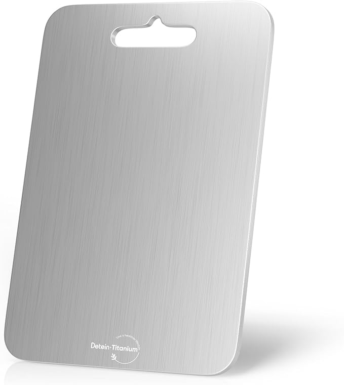 Titanium Cutting Board, 100% Pure Titanium, 2mm Thick, 18" x 12", Silver, Rectangular, Stain Resistant, Non-Slip, Meat, Vegetable, Fruit, Charcuterie, Bread, Cheese