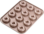 12 Well Donut Pan Nonstick, Non Toxic PFOA & BPA Free Donuts Mold for Baking, Doughnut Tin for Oven, Doughnuts Pans and Molds Non Stick Nontoxic, Baking Tray Pans & Trays without Teflon
