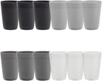 US Acrylic Newport 10 ounce Unbreakable Plastic Stackable Juice Tumblers in Grey Stone | Set of 12 Drinking Cups | Reusable, BPA-free, Made in the USA, Top-rack Dishwasher and Microwave Safe