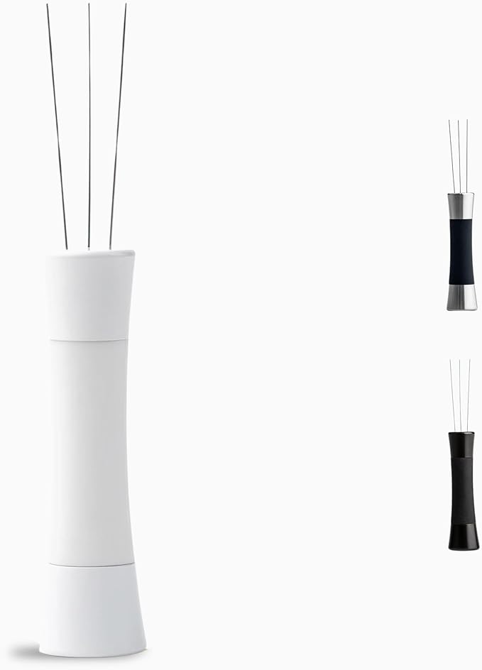 CREMA Coffee Products Weiss Distribution Technique (WDT) Tool | Even Coffee Ground Distribution for Better Extraction | Stainless Steel with Silicone Grip | Includes 6 Pins & Storage Vault | White