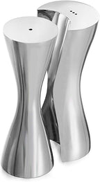 nambe Hug Salt & Pepper Shakers | 2-Piece Set | Kitchen Tool | Salt Sugar Spice Pepper Seasoning Bottle for Table, RV, Camp, BBQ | 1-Ounce | Made of Metal Alloy | Designed by Karim Rashid