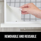 GORILLA GRIP DripGuard Drawer and Shelf Liner for Cabinet, Slip Resistant Non Adhesive Protection for Kitchen, BPA Free Smooth Surface Plastic Liners for Cabinets, Drawers, 17.5x240 Inch, Gray Stripe