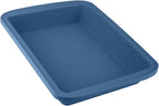 Sunsetbaby Silicone Baking Pan, Deep Rectangular Bakeware Cake Pan with Handles, Compatible with Fancy Panz, for Lasagna, Cake, Brownie or Family Dinner, 12.6 x 9.8 x 2.1 Inch (Blue)
