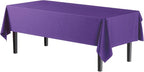 Exquisite Party Solids 12-Pack Premium Plastic Tablecloth 54in. x 108in. Rectangle Table Cover - Purple