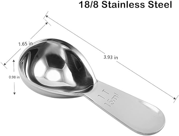 4 Pieces Coffee Scoop Stainless Steel Coffee Scoops Short Handle Tablespoon Measuring Spoons for Coffee Tea Sugar Flour (Silver)
