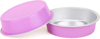 Beasea Disposable Mini Pans with Lids, 100 Pack 4” 8oz Light Pink Aluminum Baking Foil Tins Round Small Tart Container for Individual Cupcake Dessert Muffin Ramekin Cheesecake Quiche Oven Dishes
