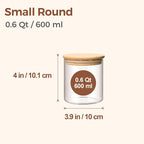 ComSaf 0.6 Qt Glass Food Storage Jars Set of 9, Clear Glass Storage Containers with Lids, Pantry Organization Jar, Spice, Blooming Tea, Oat, Coffee and Sugar Container, Small Canister Set for Kitchen