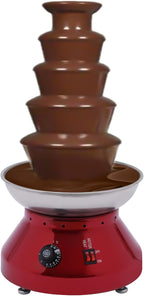 5 Tiers Commercial Chocolate Fountain 230W Hot Chocolate Fondue Tower 7 Lbs Stainless Steel Melting Machine Fondue Fountain for Cheese Party Wedding