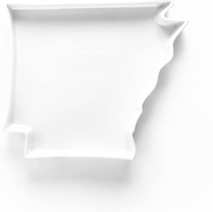 Arkansas Shaped Baking Dish, Serving Platter or Decorative Tray Charming Porcelain Bakeware Oven Microwave and Dishwasher Safe
