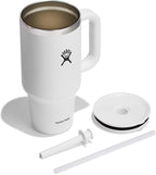 Hydro Flask 32 Oz Travel Tumbler with Handle, Lid and Straw - Insulated Stainless Steel in White