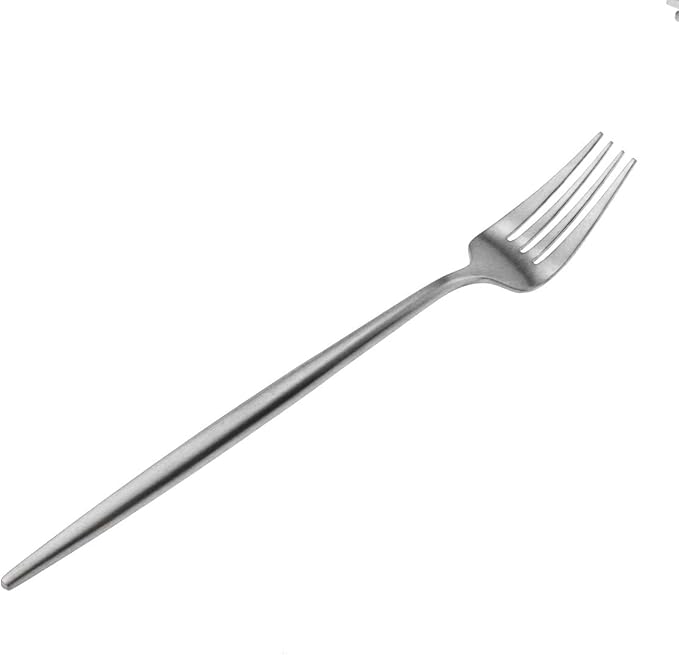 Matte Silver Silverware Set,Gugrida 5-Piece 18/10 Stainless Steel Satin Finish Flatware Set,Kitchen Utensil Set,Tableware Travel Cutlery Set for Camping Office or School Lunch, Dishwasher Safe