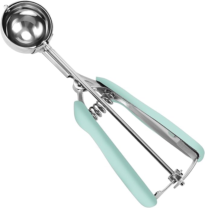 Cookie Scoop 2 Tablespoon, Size #40 Cookie Dough Scoop, 2 Tbsp/ 30 ml/ 1 oz Cookie Scoop for Baking, Mint, Spring-Loaded Scoop, Comfortable Grip