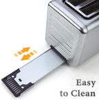 Long Slot Toaster 4 Slice, Touch Screen LED Display, 1.5” Extra Wide Slots for Thick Bread & Bagels, Countdown Timer, Memory Function, Dual Independent Control, 6 Shade Settings, Stainless Steel