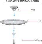 Woogim 304 Stainless Steel Saucepan with Ergonomic Curved Handle,Includes Glass Lid, Easy to Clean Non-stick Multipurpose Sauce Pot 2 Quart Perfect for Milk,Soups,and Sauces
