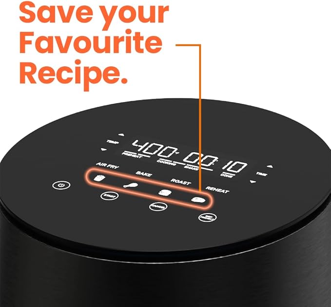 Air Fryer – 8 Preset Functions, Tempered Glass Control Panel, 3.5 Quart Compact Airfryer for Home and Kitchen, Quiet, Small, Non-Toxic, Black