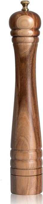 Pepper Mill, Pepper Grinder with Adjustable Stainless Steel Grinder, Acacia Wood, Height 30 cm / 12 inch