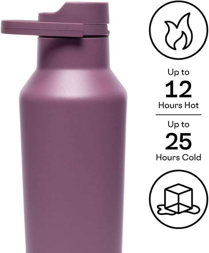 Corkcicle Classic Sport Canteen Insulated Water Bottle - Keeps Beverages Cold 25 Hours - Triple Insulated - Summer Drinkware Gift - Keeps Drinks Ice Cold - Leak-Proof Cap - 20 oz - Mauve