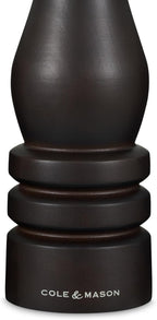 Cole & Mason London Refillable Spice Mill - Kitchen & Home Accessory - Table Salt Grinder - Salt Mill with Ceramic Mechanism - 8", Chocolate Wood