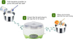 110 V Yogurt Maker Machine, Compact Yogurt Maker, Fruit Wine Maker, Stainless Steel, for Homemade DIY Yogurt Green 15W US Plug