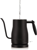 Bodum 34oz Bistro Gooseneck Electric Water Kettle, Pour Over Coffee & Tea, Stainless Steel, Matte Black