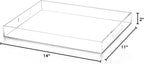 Modern Acrylic Ottoman Tray with Cutout Handles, Acrylic Serving, Organizer Decorative for Living Room, Bedroom,Bathroom and Kitchen Tabletop (Clear, 11x14 Inch)