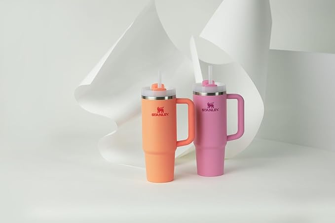 STANLEY Quencher H2.0 Tumbler with Handle and Straw 30 oz | Flowstate 3-Position Lid | Cup Holder Compatible for Travel | Insulated Stainless Steel Cup | BPA-Free | Peony