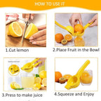 Lemon Squeezer Orange Juice Extractor Juicer Handheld Heavy Duty Sturdy Squeezer Lime Press Squeezer Seed Catcher Manual Hand Juicer Citrus Press Easy to Use Effortless