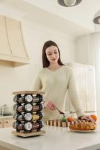 Orii 16-Jar Rotating Spice Rack with Spices Included – Pre-Filled Spice Racks with 5-Year Refill Program - Flavorful Spices