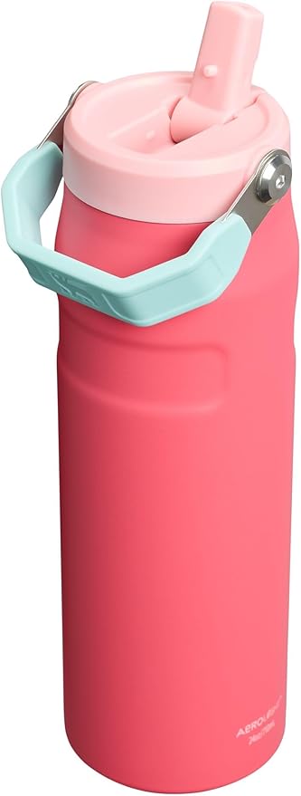 Stanley IceFlow Flip Straw 2.0 Water Bottle 24 oz | Built-In Straw for Travel and Sports | Lightweight and Leak Resistant | Insulated Stainless Steel | BPA-Free | Watermelon