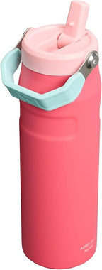 Stanley IceFlow Flip Straw 2.0 Water Bottle 24 oz | Built-In Straw for Travel and Sports | Lightweight and Leak Resistant | Insulated Stainless Steel | BPA-Free | Watermelon