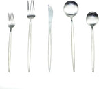 JASHII 18/10 Stainless Steel 20-Piece Matte Silver Flatware Set,Dinner Knife Fork Salad Fork Dessert Spoon, Service for 4, Luxury Silverware Cutlery Utensil Sets