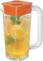 CURTA 1 Pack 2 Liters/68 oz Plastic Square Pitcher with Lid & Handle for Kitchen,ICED JUICE and Coffee Carafe Beverage Serveware, Acrylic Water Jug for Hot/Cold Drinks&lemonade