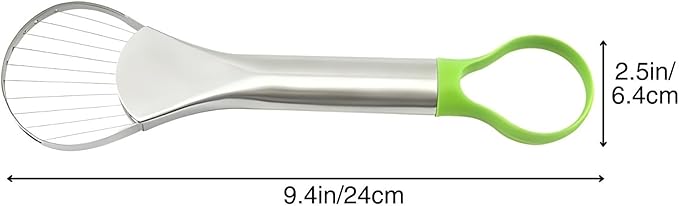 3-in-1 Avocado Slicer Tool, Emptycolor Stainless Steel Avocado Cutter, Pitter & Peeler, Multi-Function Avocado Tool for Slicing, Scooping, and Pit Removal, Kitchen Gadget with Green Plastic Handle