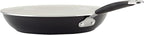 Rachael Ray Cucina Ceramic Nonstick Frying Pan/Skillet, 12.5 Inch Non Stick Open Fry Pan, Dishwasher Safe - Peppercorn