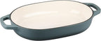 Enameled Cast Iron Dutch Oven Pot with Lid, Oval Dutch Oven for Bread Baking, Bread Oven for Homemade Sourdough Bread Baking, 7qt, Slateblue