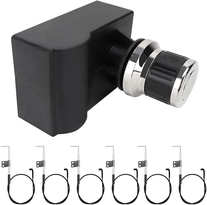 6 Outlets Tact Push Button Grill Ignitor Kit for Home Depot Nexgril 720-0830H, 720-0830D, 720-0888, 720-0888N, Grill Igniter Kit Tact Push Button Spark Igniter with Wire Ignition Kit
