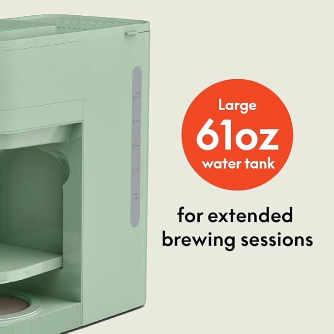 BELLA VersaBrew 2-in1 Coffee Maker, K-Cup compatible, Brew 3 Sizes Carafes & Single Serve Cups, Dishwasher Safe Reusable Filter & Filter Holder, Iced Coffee Function, 60oz Tank, Seaglass